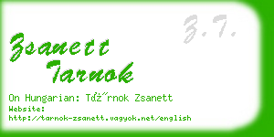 zsanett tarnok business card